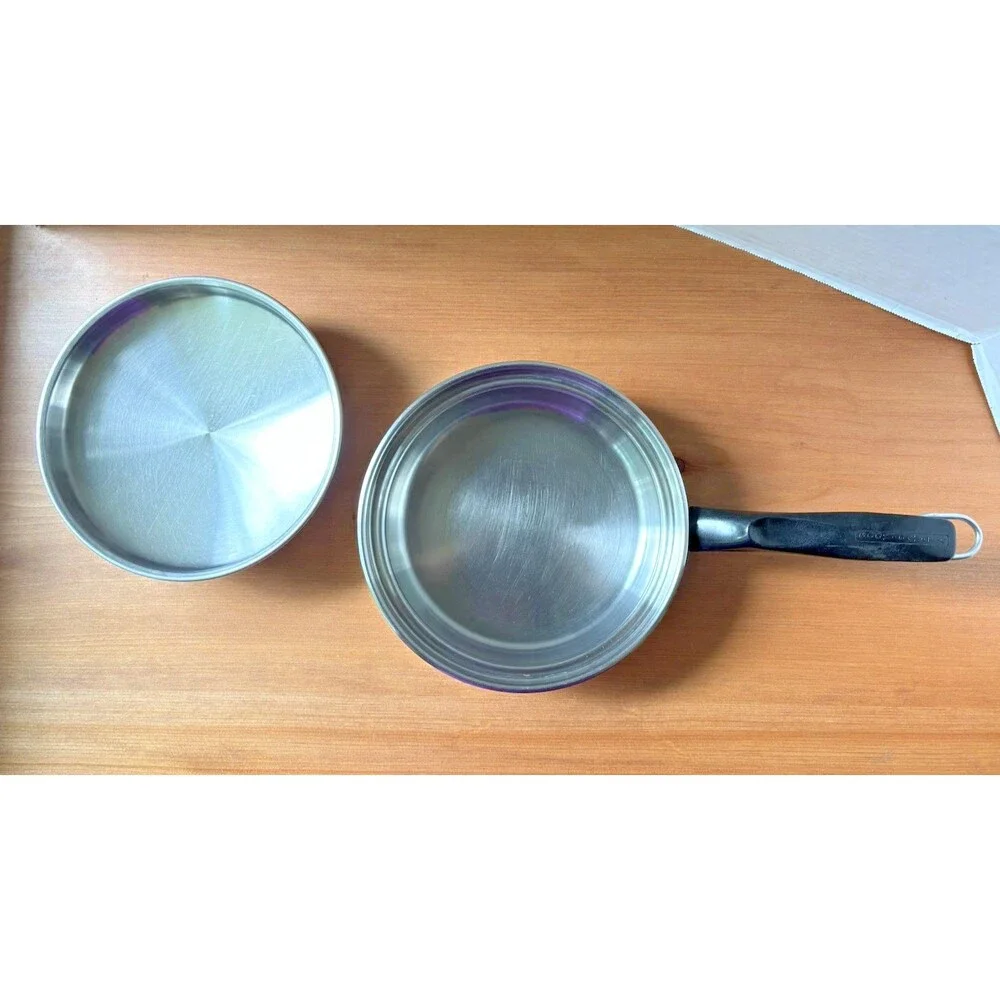 Vintage COOK-O-MATIC 8” Sauce Pan With Lid 18-8 TRI PLY Stainless Steel USA Made
